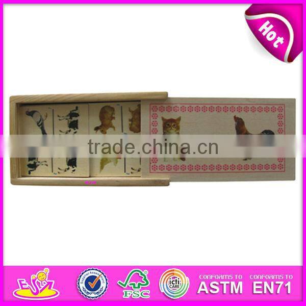 2015 New wooden custom dominoes for kids,wooden toy Popular domino for children,cute wooden domino set for baby WJ278285