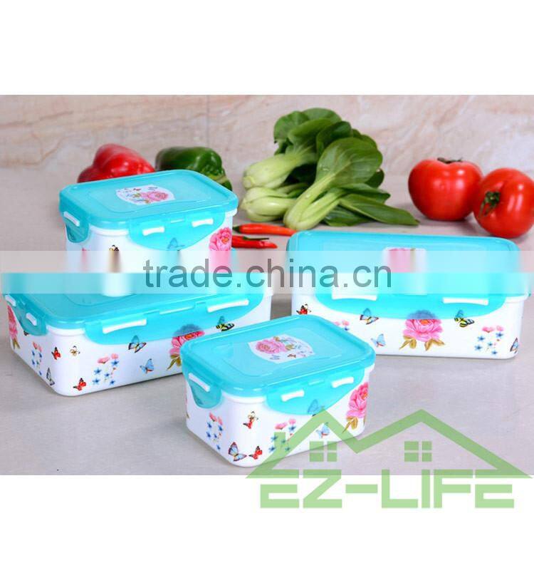 BPA free microwave safe seal plastic food storage containers with lids 4 pcs/set