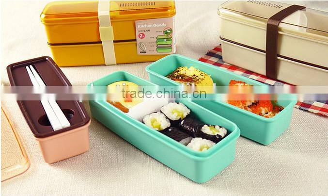 Cute Lunch Box Bento with Chopsticks High Heat Resistance Gift made in China,CUSTOM plastic lunch box,hot new product for 2015