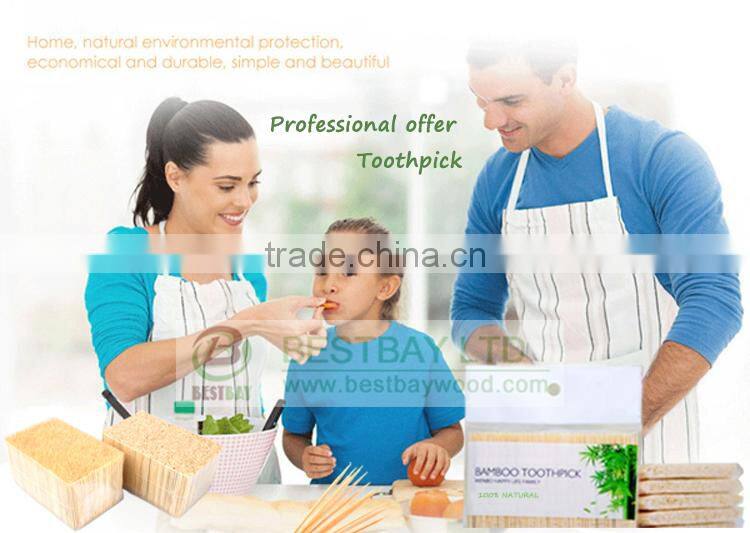 Natural bamboo toothpicks made in China