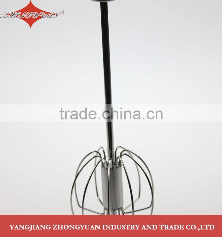 Stainless steel rotary beater hand push kitchen rotation hand egg whisk