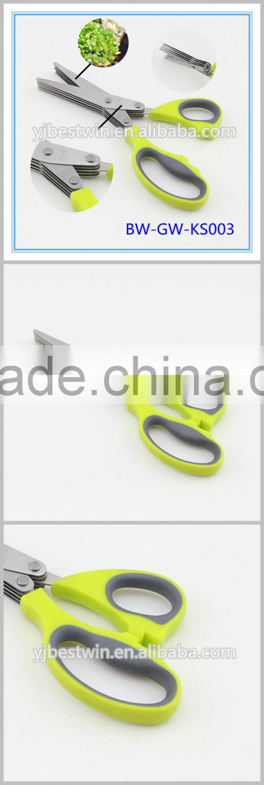 Five Sharp Blades Time-Saving Kitchen Shears Herb Scissors