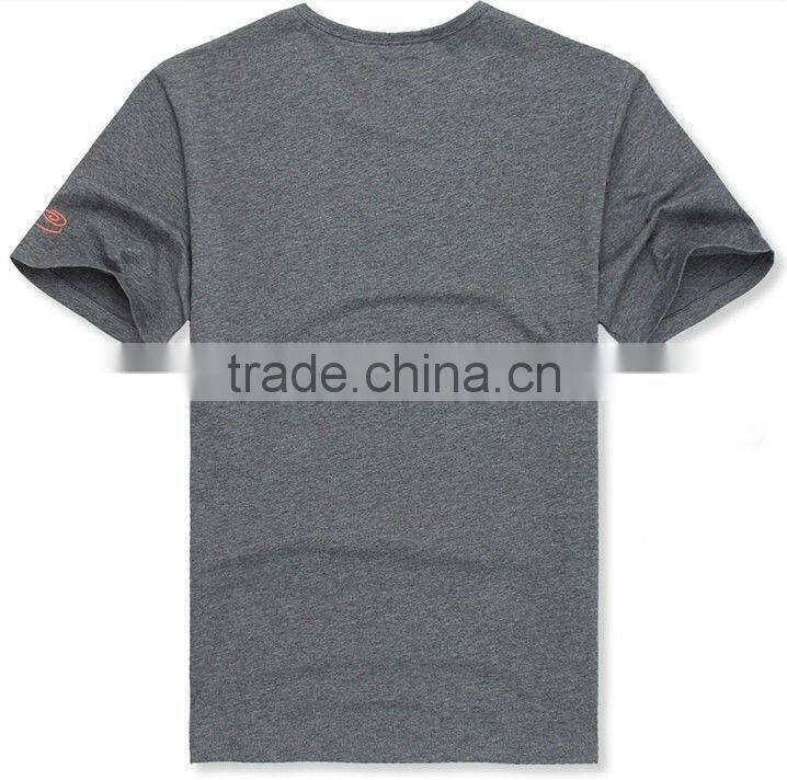 Men's slim short sleeve T-shirt 100% cotton 0-neck T-shirt