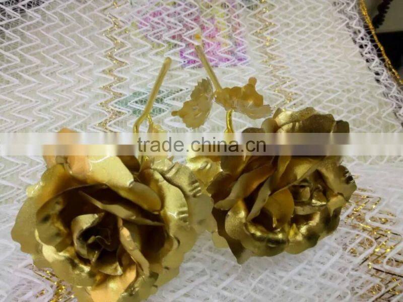 goldleaf rose artificial flower wholesale for valentine's gift