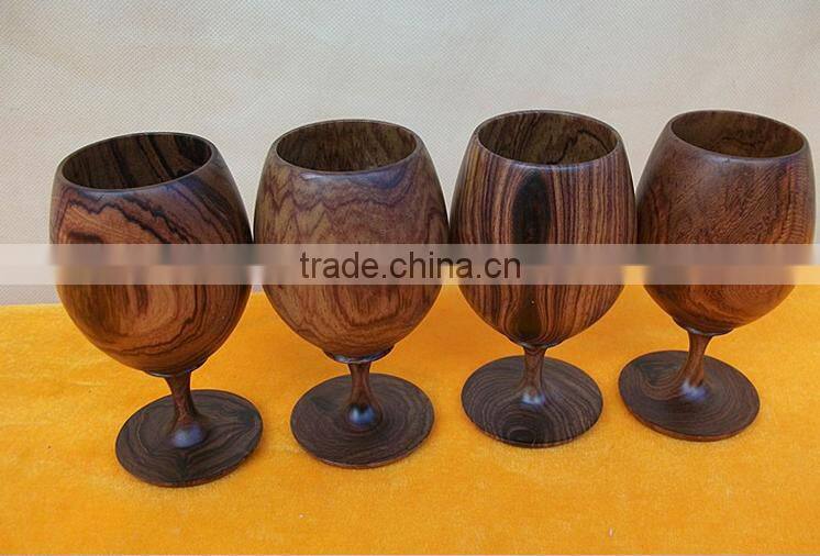 First quality drinking wood goblet /tall wooden cup for wholesale
