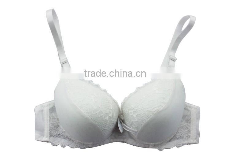 New! Perfect shape coverage bra/lace-trim bra