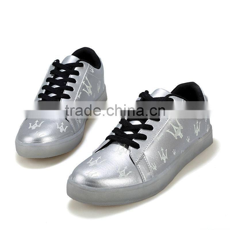 high quality fashion fluorescence casual shoes sample for men, adults fluorescence skateboard shoes casual for male from china