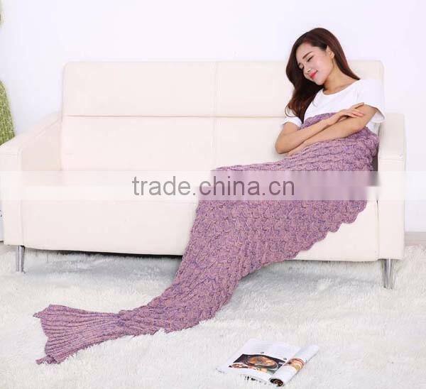 Custom Acrylic Knitting Adult Mermaid Tail Blanket Pattern