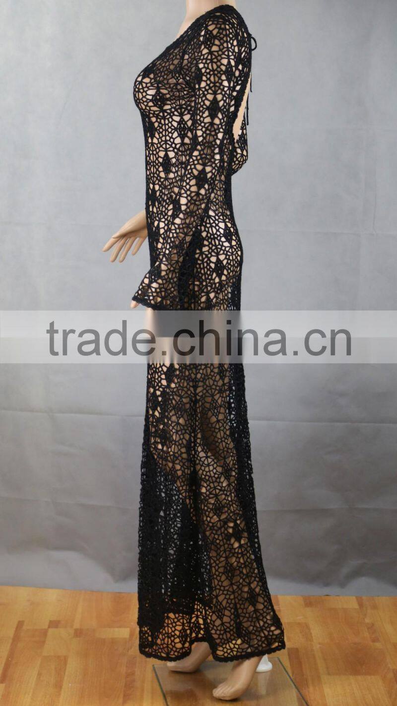 machine made popular ladies back open long fashion evening party dress