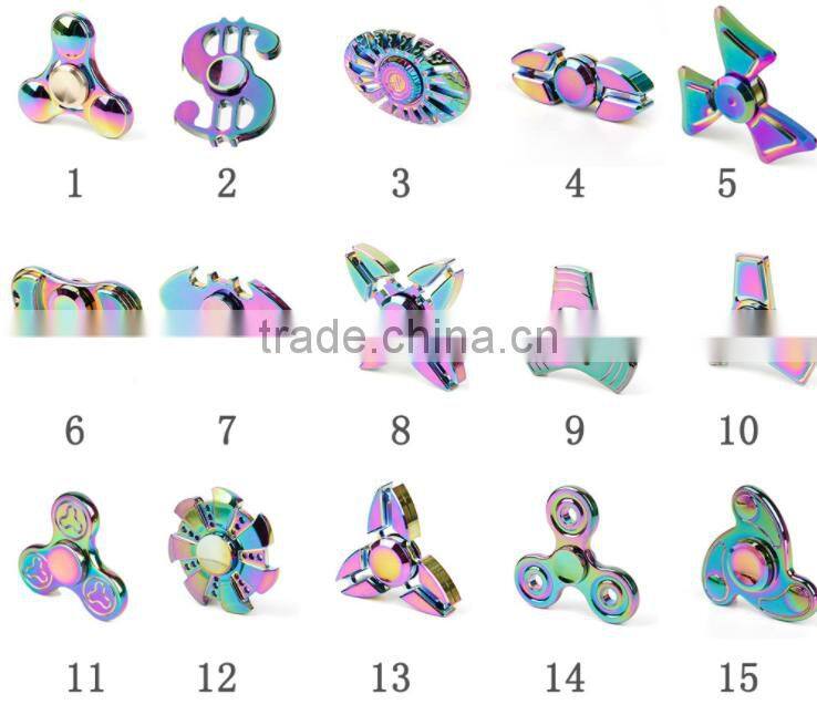 new design rainbow color hand fridget spinners dazzle color metal finger spinners toys colorful hand spinner relax toys gifts