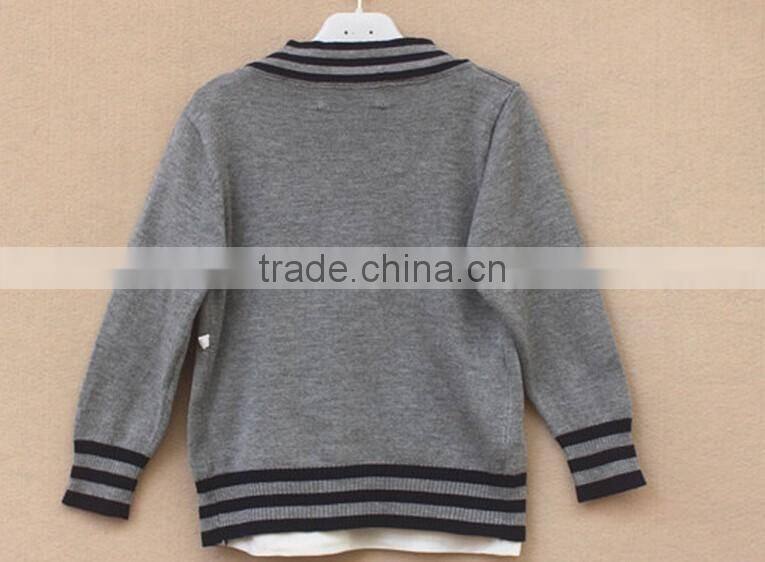 wholesale hand knitted v-neck school uniform cardigan sweaters