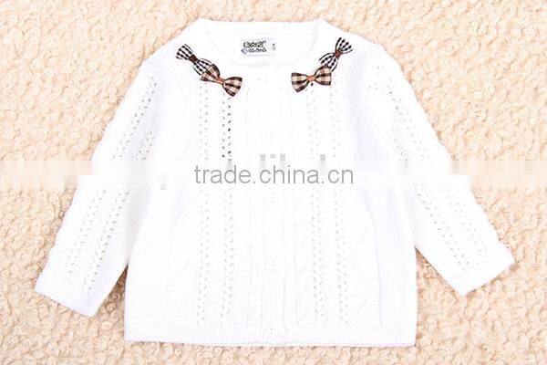 Girls hollow out design round neck sweater pattern
