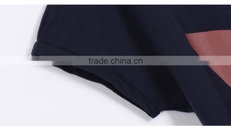 wholesale loose casual short sleeve round neck summer printing Stretch cotton T shirts for women