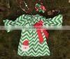baby girls Christmas dress green dot reindeer dress girls Christmas boutique dress girls xmas peasant dress