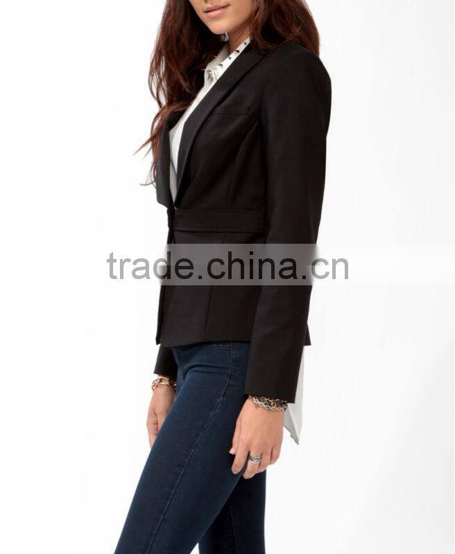 Faceted Single Button Blazer