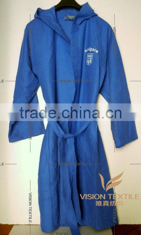 Polyester Hooded Microfiber Bathrobe