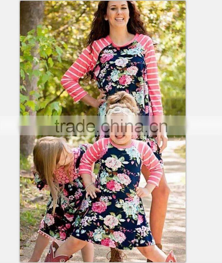 Striped Printing Mother and Child Matching Clothing