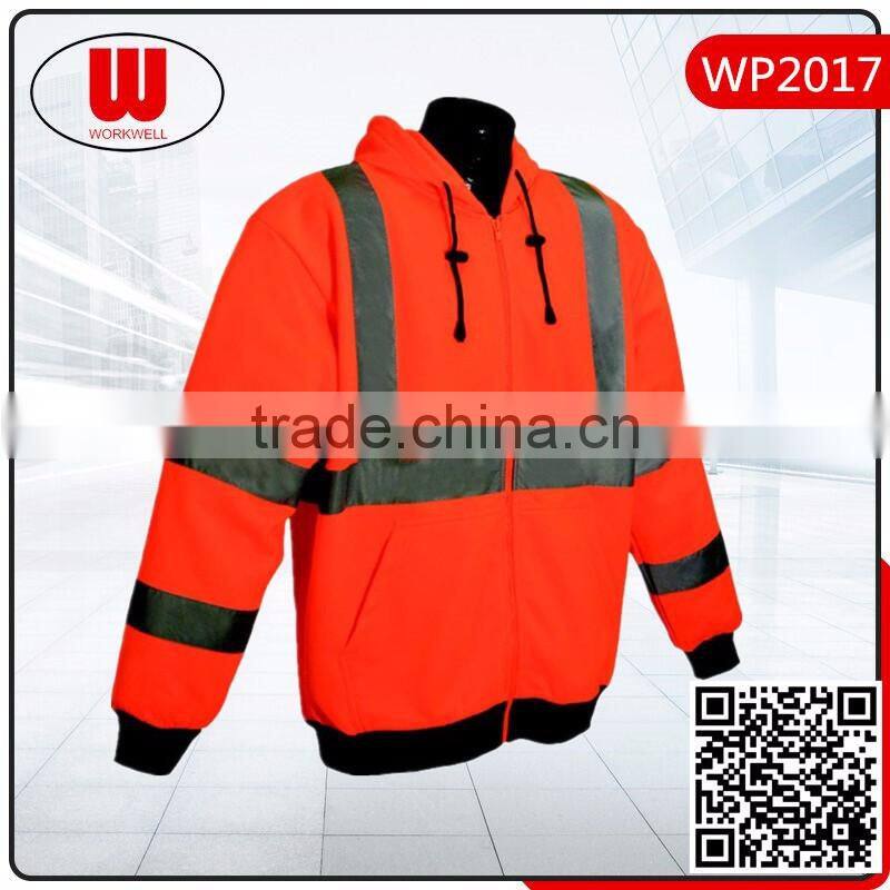 winter zipper hoody, safety jacket reflective