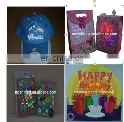 Hot selling LED Lighting Up Paper Greeting Cards With Fiber Optic