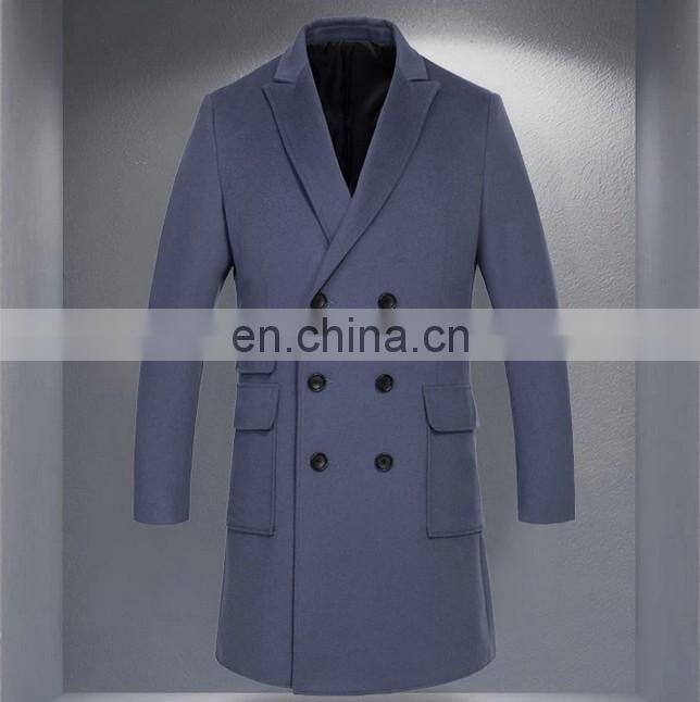 New Fashion High Quality USA European Clothes Slim Fit Double Breasted Wool Cashmere Men Overcoat