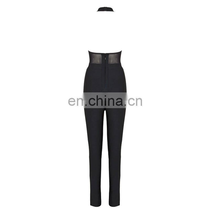 Dropshipping Clothing Women Black Sleeveless Lace Playsuit Clubwear Sexy Jumpsuits Romper