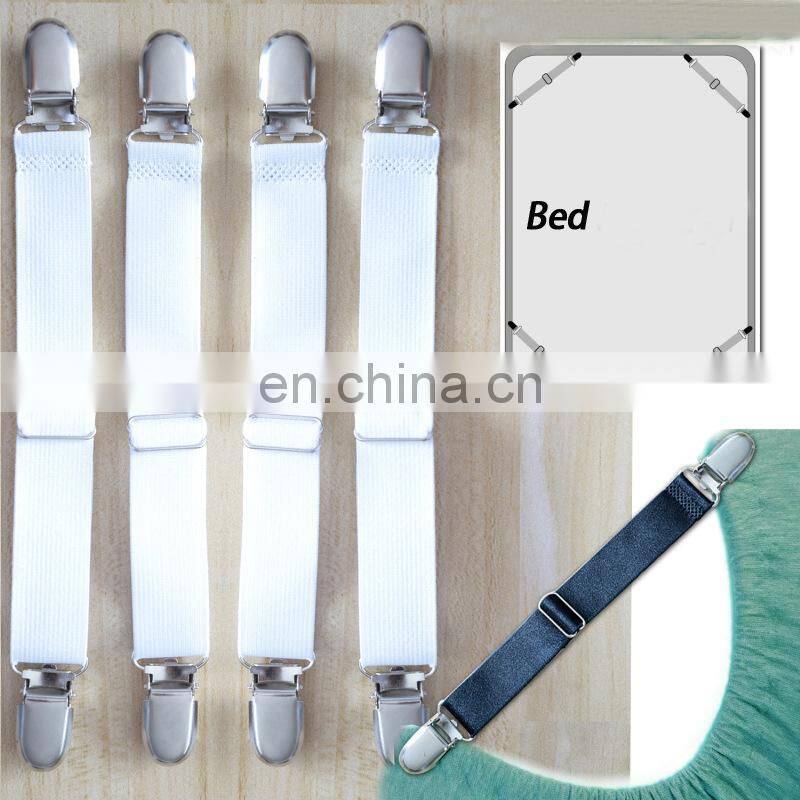 Fashion hot sale Set 4 Adjustable Mattress Pad Cover holders Bed Sheet Cover Straps holders