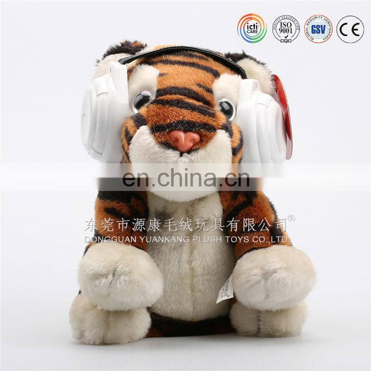 Electronic plush baby tiger for kids musical plush tiger with earphones