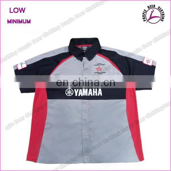 Men's racing shirt short sleeve thick flannel shirt