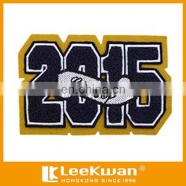 2015 Chenille embrodery patch number English letter for letter jacket