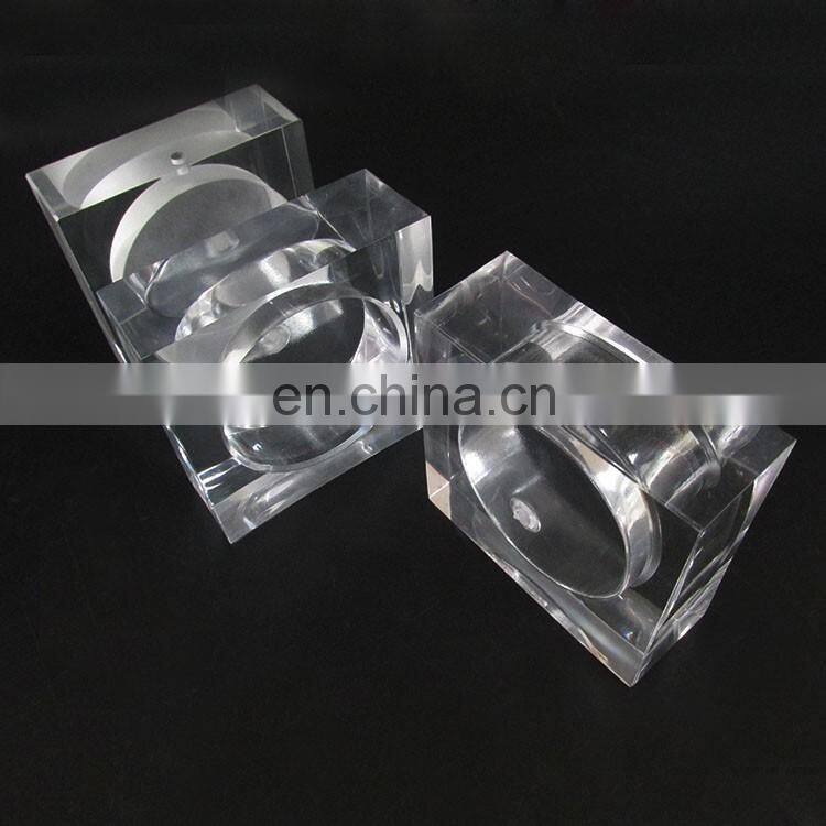 Custom Thick Large LED Dome Light Clear Acrylic Square Display base