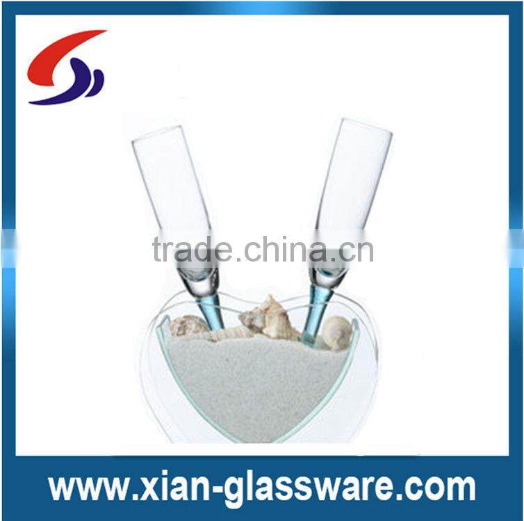 Promotional wholesale beach wine glass/toasting flute set