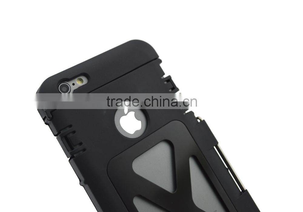 The latest Three anti phone cover For IPHONE 6 case steel&leather for IPHONE 6 case