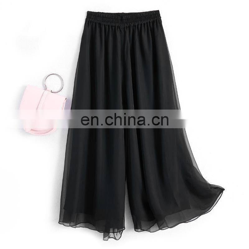 Manufacturer wholesale spring and summer new style drape chiffon wide-leg pants plus size fashion trend high-waist trousers