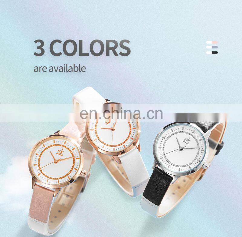 Shengke 9026 Latest Girls Quartz Watches Small Case Scale Waterproof Fashion Watches Ladies Simple