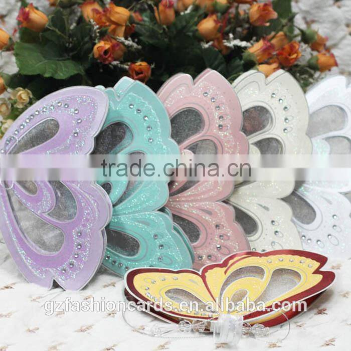 2014 Unique Luxury Butterfly Wedding Card