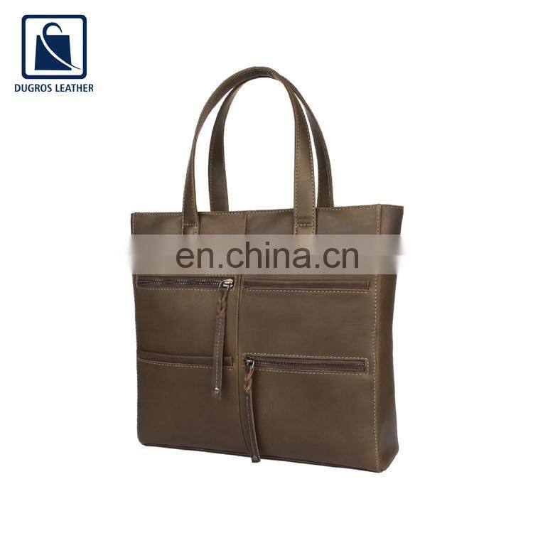 Indian Manufacturer of Premium Quality Hot Selling Zipper Closure Type Women Genuine Leather Handbag for Bulk Purchase