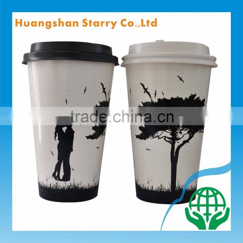 Insulated Lid Cover Disposable Double Wall Cups