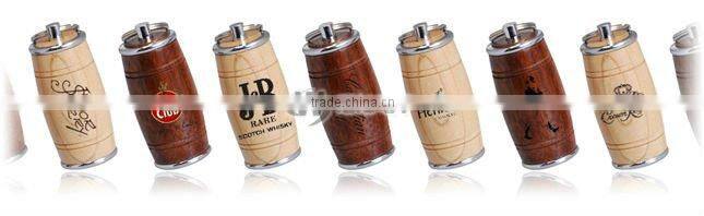 wooden usb souvenir oak barrel keychain usb flash drive