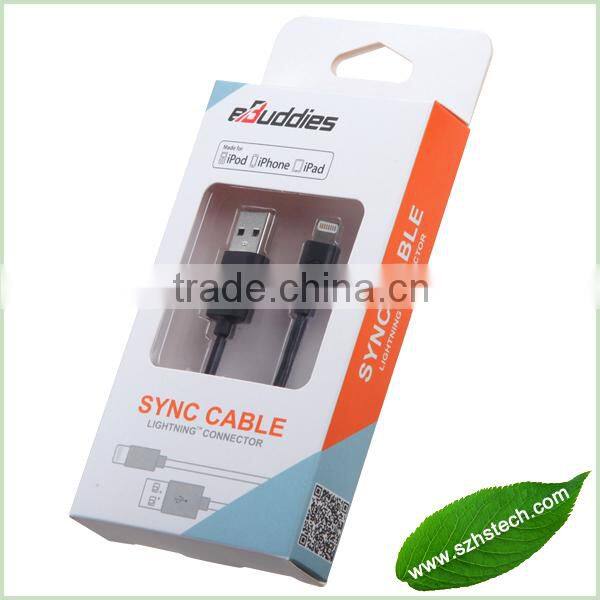 Original MFI fabric braided cell phone data cable round usb cables