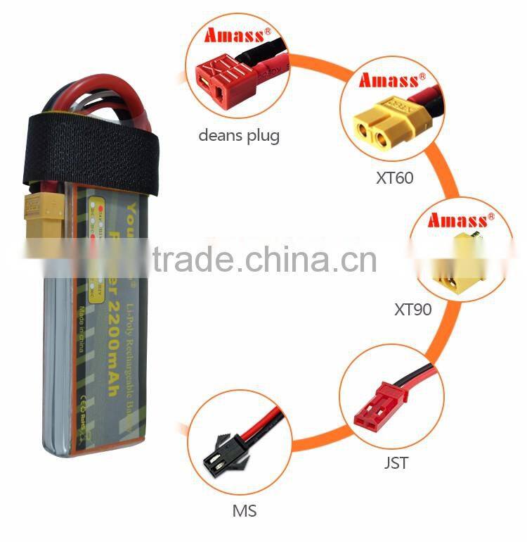High discharge rate rechargeable battery 2200mah 7.4V