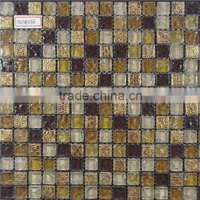 stone mixed decorative glass mosaic