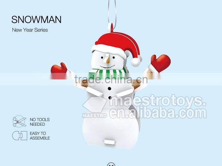8PCS new year ornament 3d puzzle Snowman