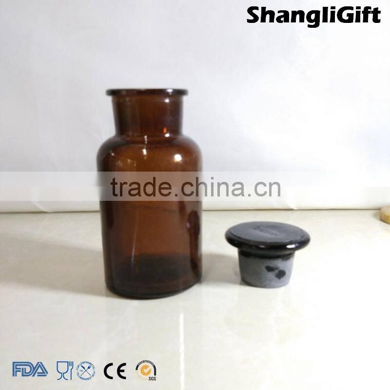 250ml Transparent Reagent Bottle Wild mouth Frost Glass Cap