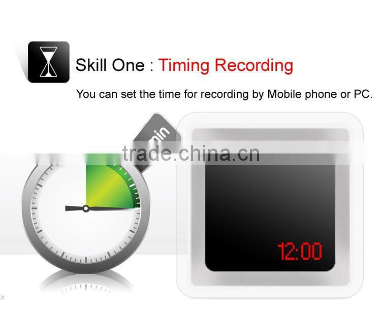 1080P IP Mirror Clock Wifi Hidden Camera with Alarm Sensor