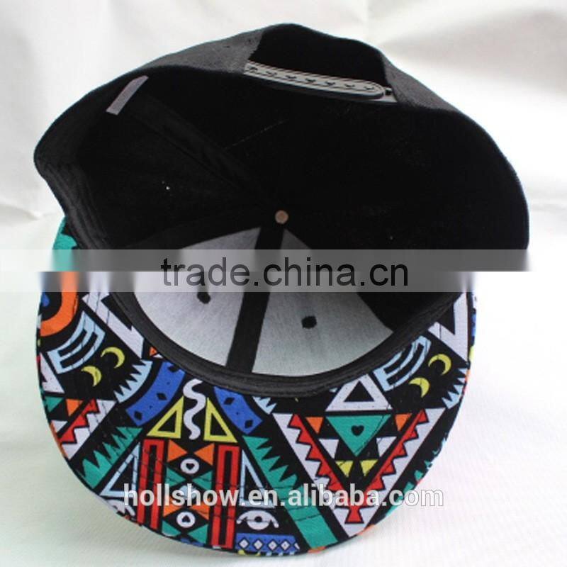 Wholesale Leaf Embroidery Printed Flat Brim Man Women Snapback Cap Cheap