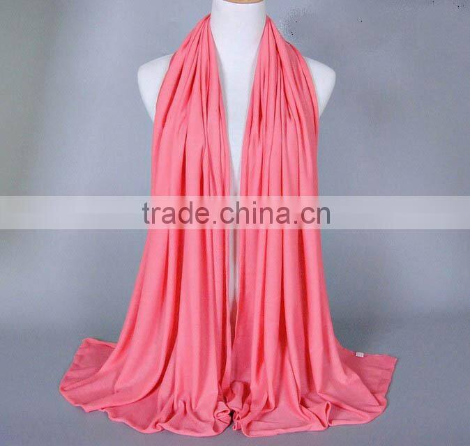 Wholesale Fashion Solid Color Plain Elastic Cotton Muslim Jersey Hijab