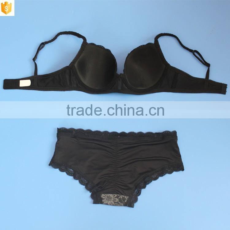 2016 trade assurance printed floral embroidery bra set shantou