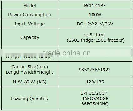 Meilile DC solar refrigerator four door BCD-418F