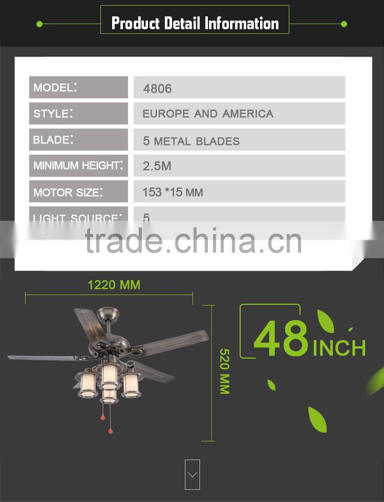 Easy Buy Contemporary Vintage 5 Blades 4 Light Ceiling Fan
