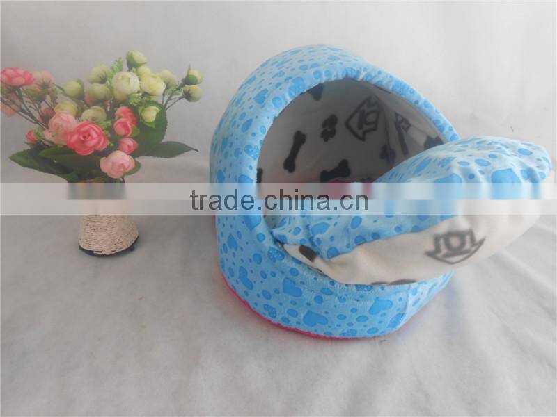 Blue Heart Egg Shaped Dog Bed, Pet Home with Washable Pillow